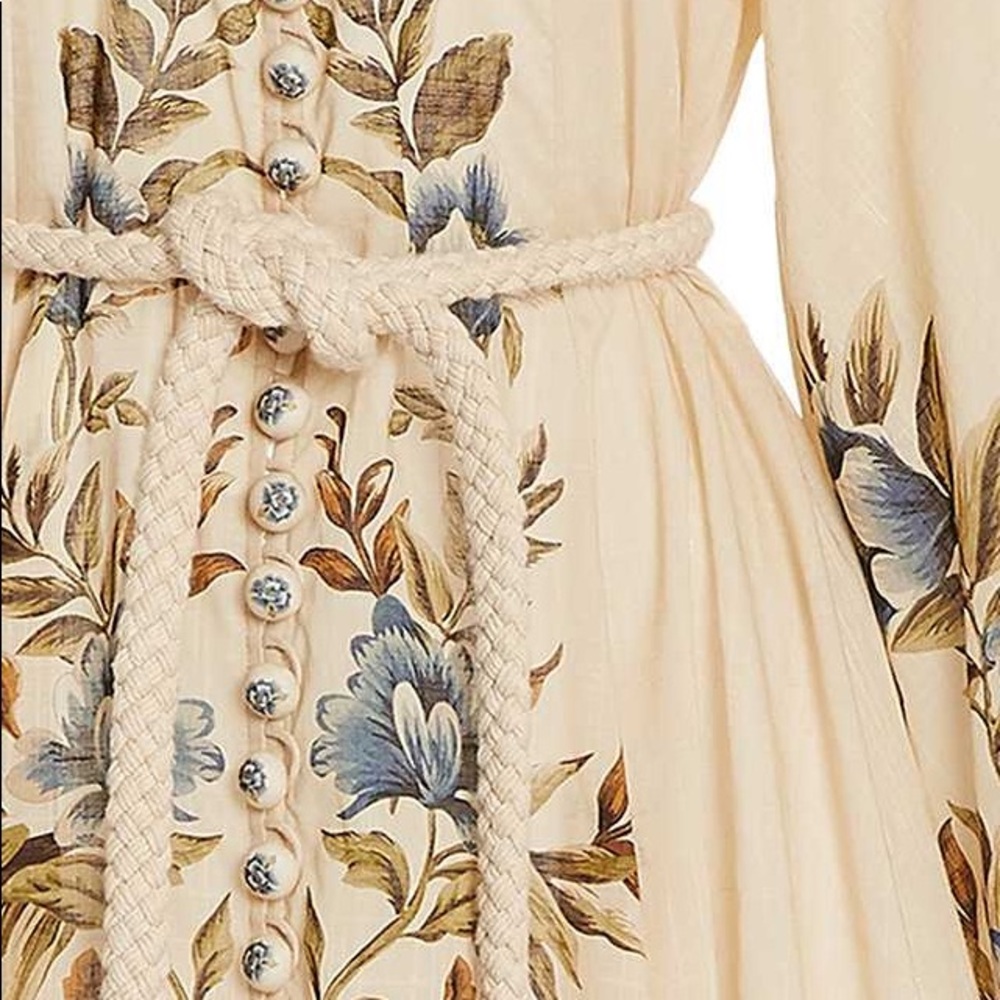 Zimmerman Aliane Belted Linen Maxi Dress - Picture 6 of 10